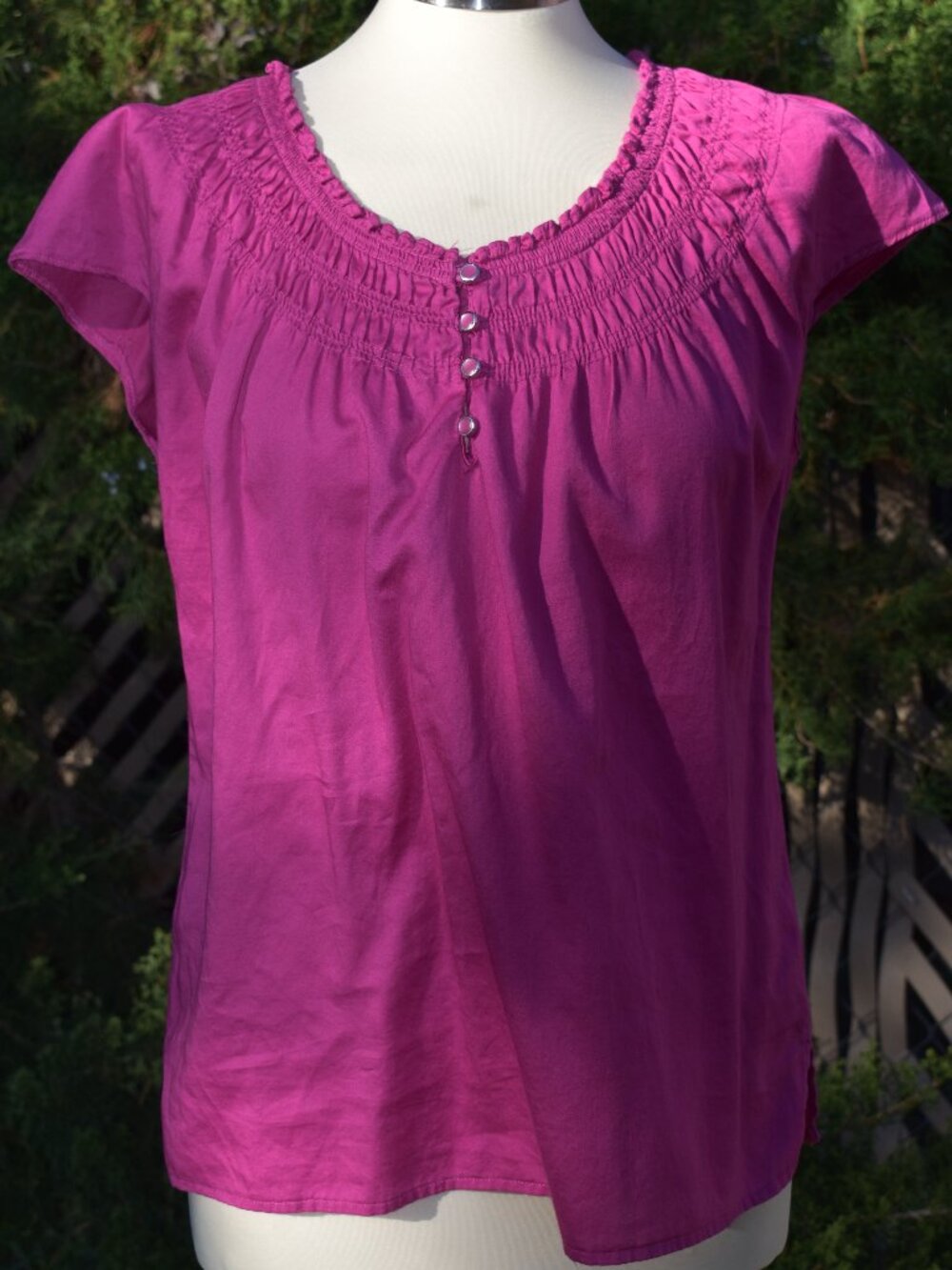 Croft & Barrow Peasant Top with Gathered Neckline